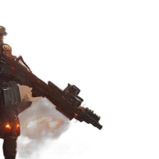 weapon, staff, robot, concept art, 3d render, cyberpunk, fantasy art, fire transparent PNG cut-out
