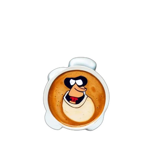 cartoon, 3d render, peter, griffin, latte, art, professional, food transparent PNG cut-out