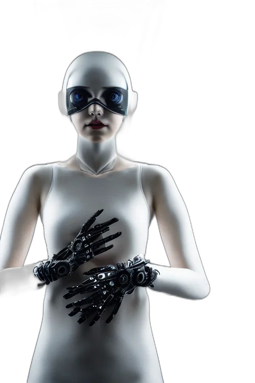 robot, concept art, cyberpunk, 3d render transparent PNG cut-out