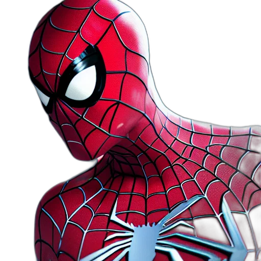 mask, 3d render, comic book art, concept art, photorealistic, peter, parker, spiderman transparent PNG cut-out