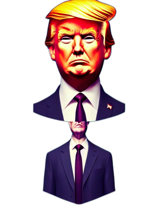 mask, face, concept art, pixel art, comic book art, cartoon, donald, trump transparent PNG cut-out