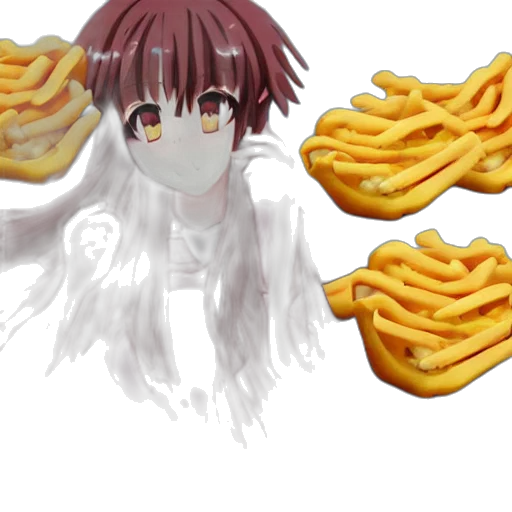 food, photorealistic, anime, concept art, 3d render, girl, eating, worms transparent PNG cut-out
