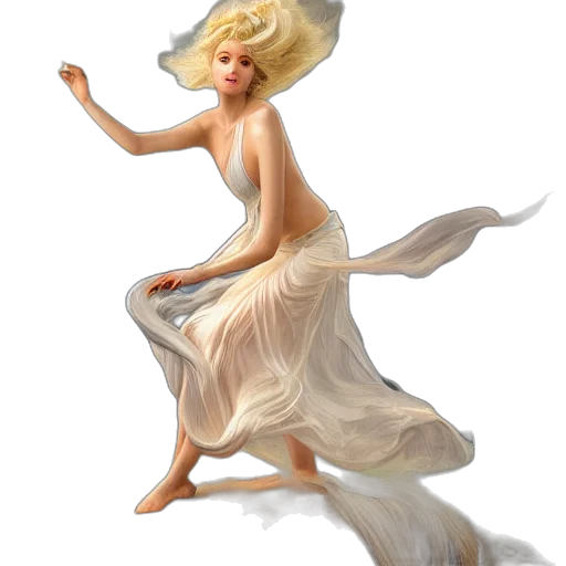 dress, hair, hat, staff, fantasy art, concept art, photorealistic, oil painting transparent PNG cut-out