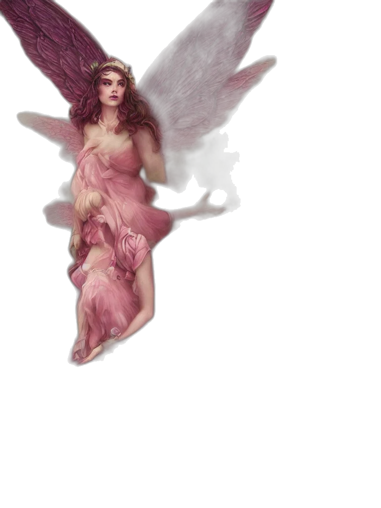 fantasy art, concept art, photorealistic, pixel art, pastel, one, pink, fairy transparent PNG cut-out