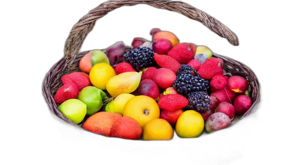 food, crown, jewelry, hat, photorealistic, colorful, neon, basket transparent PNG cut-out