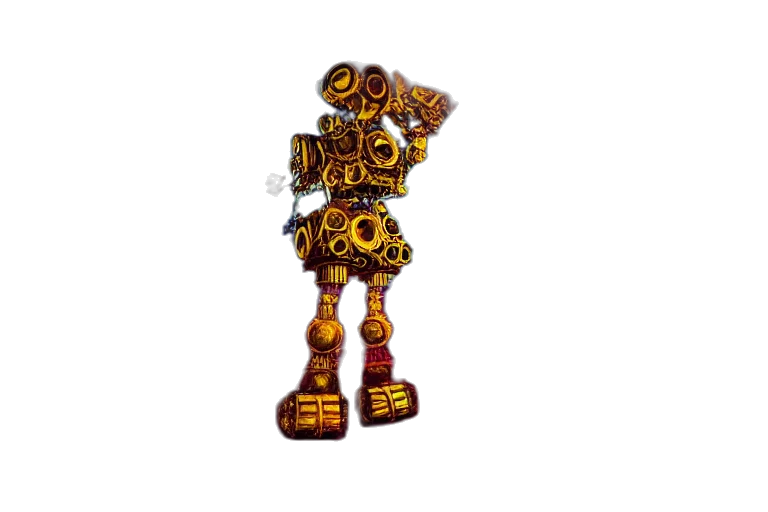 robot, staff, mask, weapon, 3d render, concept art, scene, flower transparent PNG cut-out