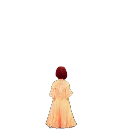 dress, hair, staff, creature transparent PNG cut-out