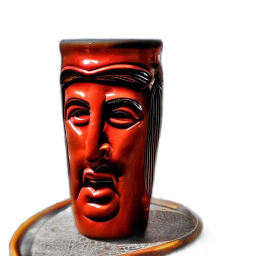 jewelry, face, bottle, crown, 3d render, photorealistic, red, closeup transparent PNG cut-out