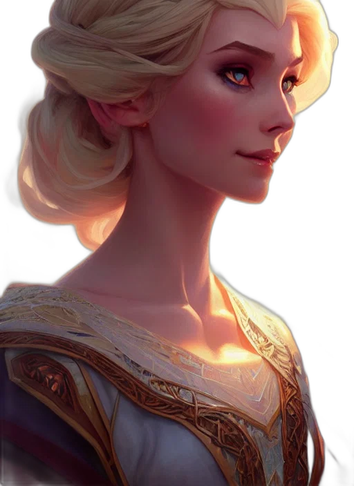 crown, face, dress, staff, fantasy art, concept art, comic book art, photorealistic transparent PNG cut-out