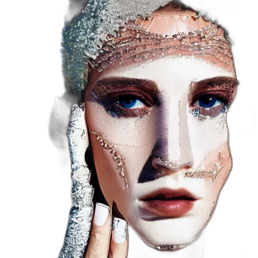 mask, face, jewelry, crown, photorealistic, 3d render, close, fashion transparent PNG cut-out