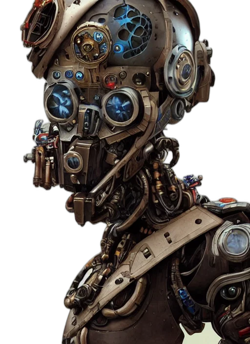 robot, face, weapon, mask, concept art, cyberpunk, 3d render, photorealistic transparent PNG cut-out