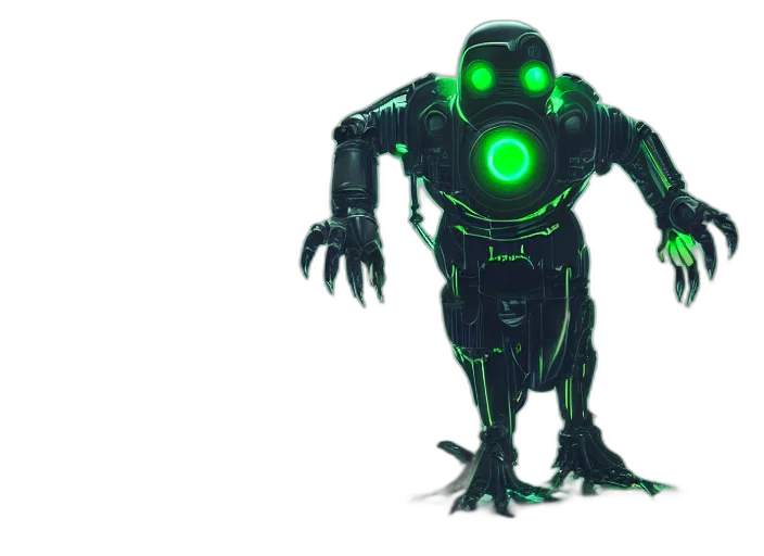 robot, creature, concept art, cyberpunk transparent PNG cut-out