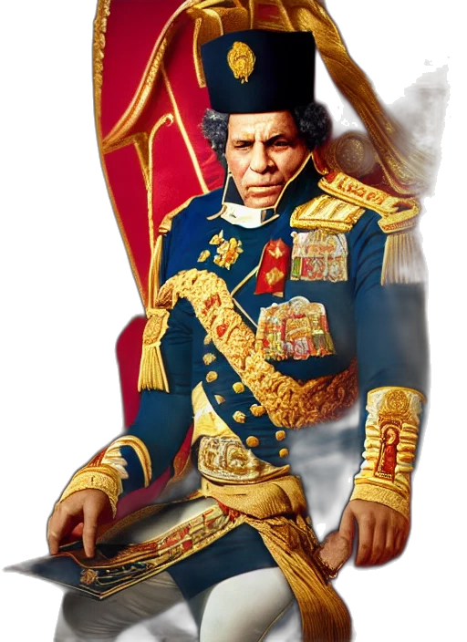 crown, staff, face, jacket transparent PNG cut-out