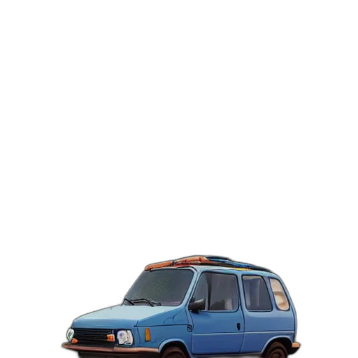 car, animal, shoes, 3d render, photorealistic, concept art, vaporwave, blue transparent PNG cut-out