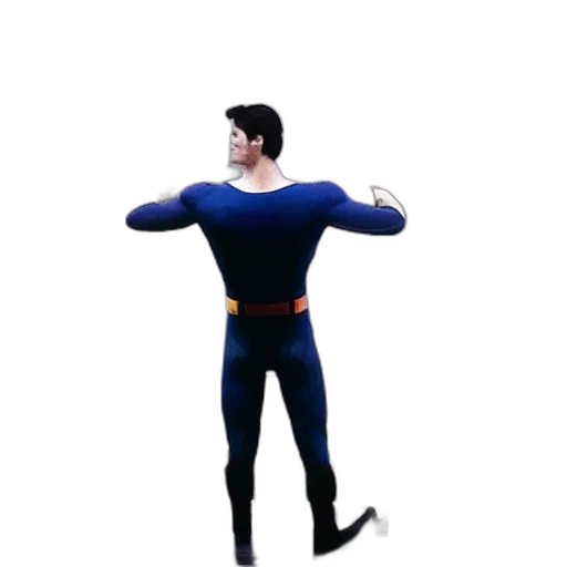 jacket, 3d render, concept art, cartoon, comic book art, superman, back, sitting transparent PNG cut-out
