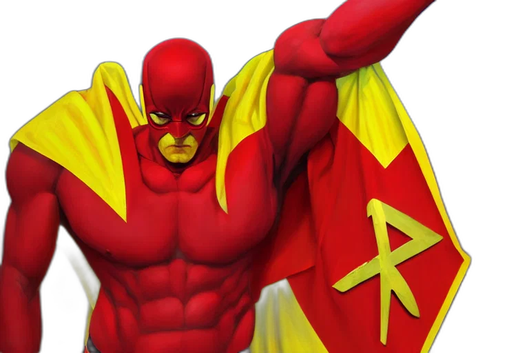 comic book art, concept art, highly, realistic, digital, painting, superhero, red transparent PNG cut-out
