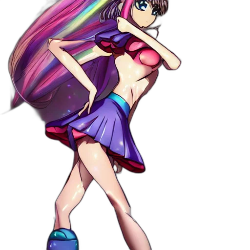 dress, anime, vaporwave, pixel art transparent PNG cut-out