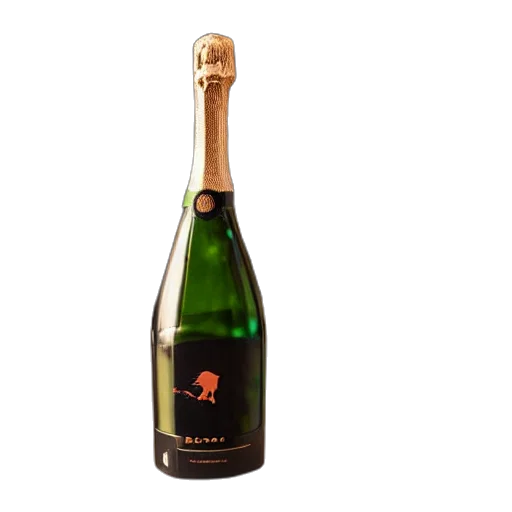 bottle, 3d render, fancy, dinosaur, drinking, prosecco transparent PNG cut-out