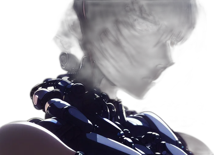 robot, face, hair, weapon, cyberpunk, 3d render, photorealistic, concept art transparent PNG cut-out