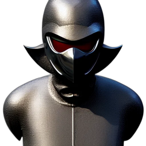 mask, robot, face, jacket, 3d render, concept art, comic book art, octane transparent PNG cut-out
