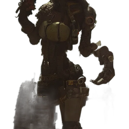 robot, weapon, creature, mask, concept art, fantasy art, cyberpunk, comic book art transparent PNG cut-out