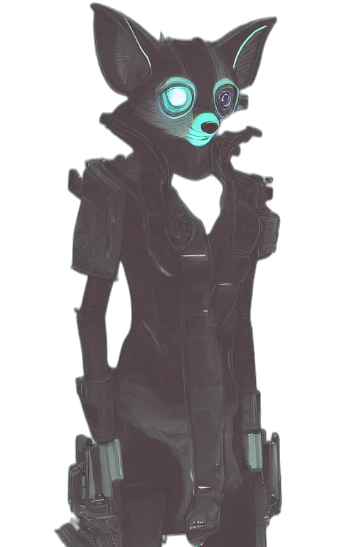 robot, mask, jacket, staff transparent PNG cut-out