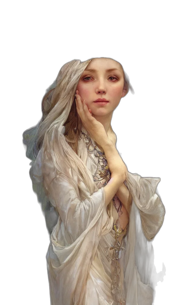 face, dress, crown, jewelry, fantasy art, photorealistic, oil painting, concept art transparent PNG cut-out