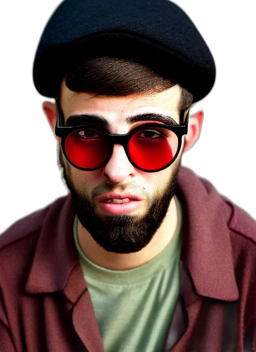 face, hat, jacket, mask, photorealistic, cartoon, 3d render, anime transparent PNG cut-out