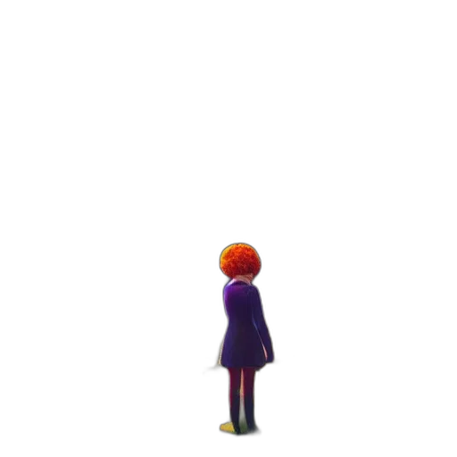 dress, robot, staff, jacket, 3d render, pixel art, concept art, vaporwave transparent PNG cut-out
