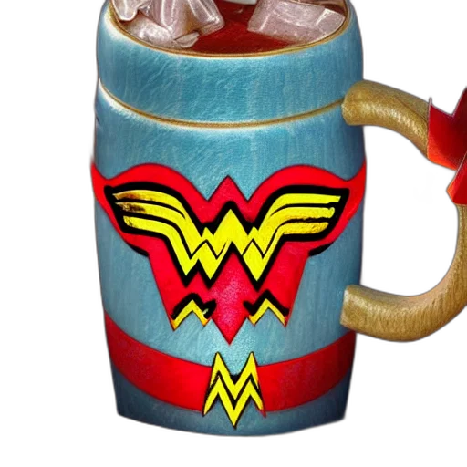 closeup, photorealistic, photograph, wonder, woman, tiki, style, mug transparent PNG cut-out