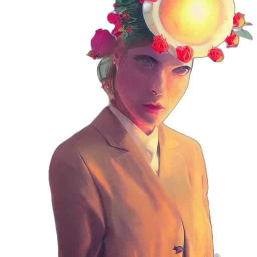 hat, crown, flower, face transparent PNG cut-out
