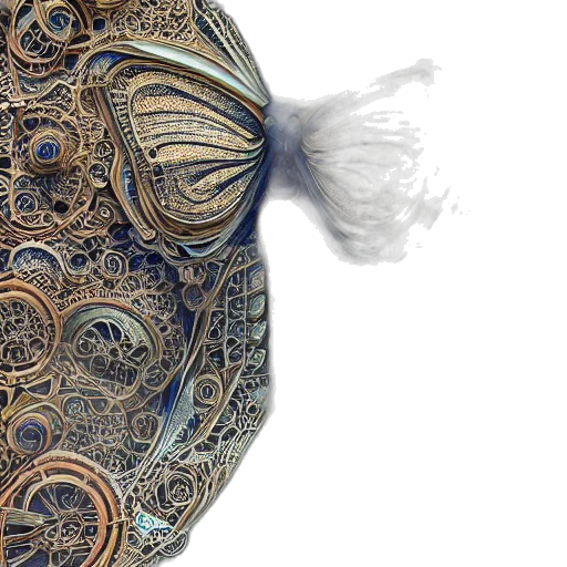 mask, hair, dress, jewelry, photorealistic, 3d render, concept art, fantasy art transparent PNG cut-out
