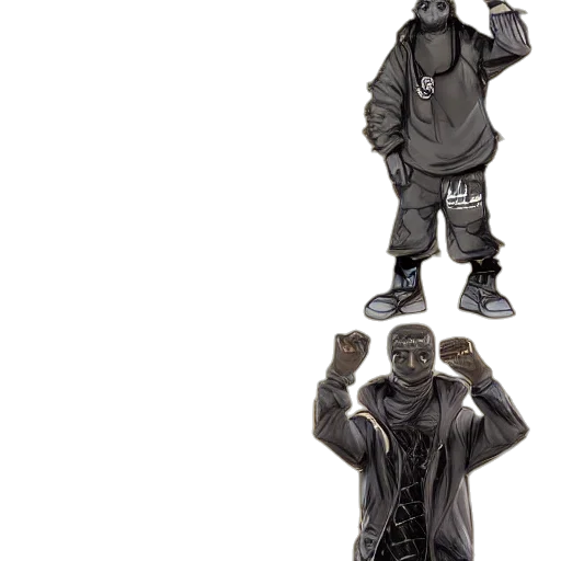 3d render, concept art, concept, art, rapper, characters, detailed transparent PNG cut-out