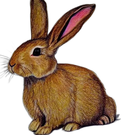 animal, creature, photorealistic, watercolor, oil painting, pencil sketch, drawing, rabbit transparent PNG cut-out