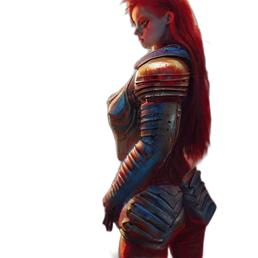 sword, dress, weapon, concept art, fantasy art, comic book art, 3d render, red transparent PNG cut-out