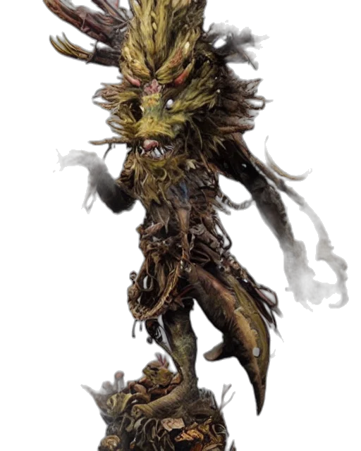 creature, dragon, staff, mask transparent PNG cut-out
