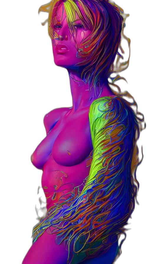 hair, dress, creature, face, fantasy art, photorealistic, 3d render, pixel art transparent PNG cut-out