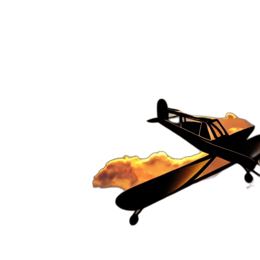 weapon, concept art, pixel art, 3d render, photorealistic, fire, silhouette, biplane transparent PNG cut-out