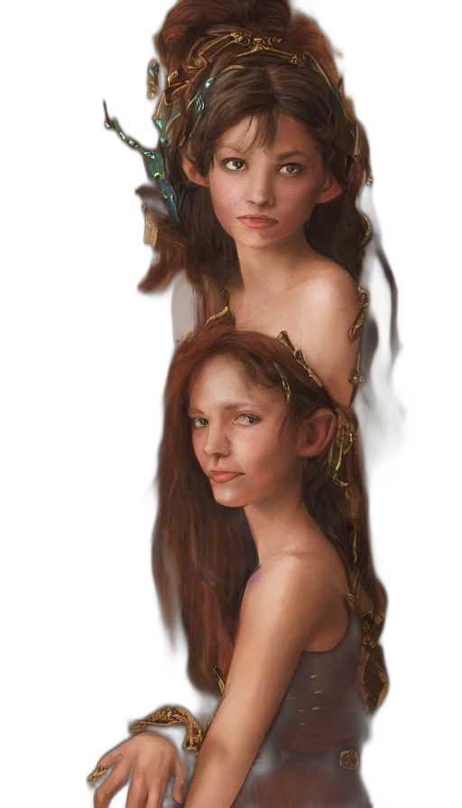 crown, hair, jewelry, face, fantasy art, photorealistic, oil painting, concept art transparent PNG cut-out