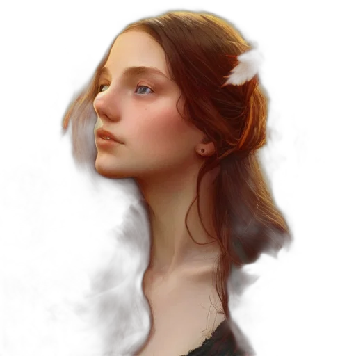 face, dress, crown, hair transparent PNG cut-out