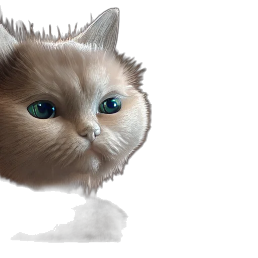 creature, animal, hair, face, photorealistic, 3d render, concept art, fantasy art transparent PNG cut-out