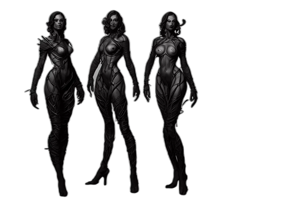 dress, concept art, comic book art, fantasy art transparent PNG cut-out