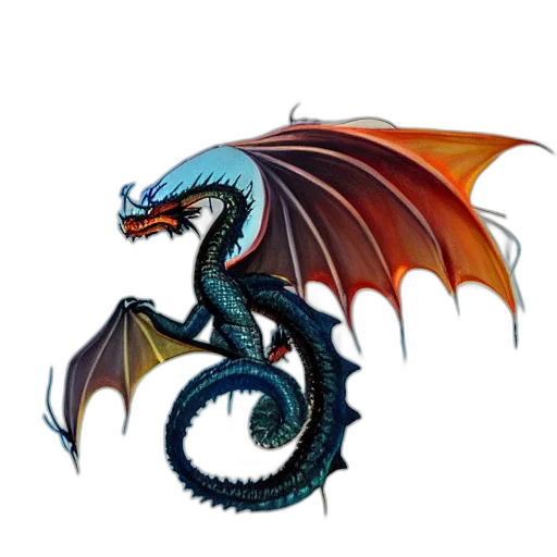 dragon, staff, fantasy art, concept art, pixel art, 3d render, dark, award transparent PNG cut-out
