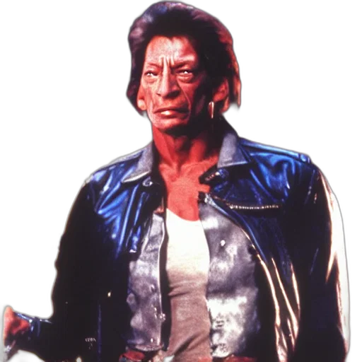 jacket, face, staff, weapon transparent PNG cut-out
