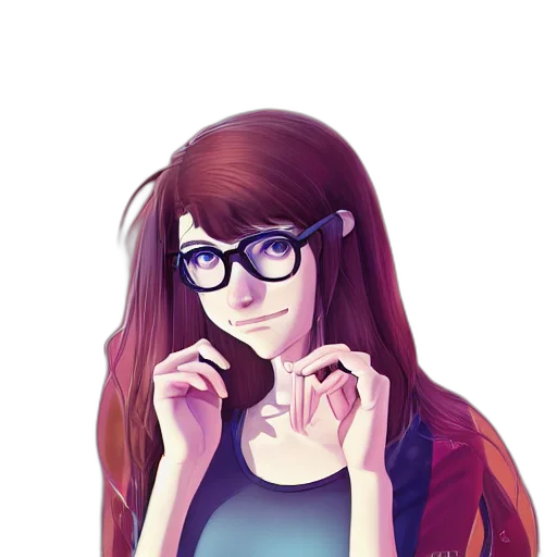 face, dress, anime, pixel art, cartoon, fantasy art, blue, colorful transparent PNG cut-out