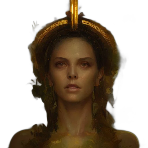 crown, face, staff, mask, fantasy art, concept art, photorealistic, oil painting transparent PNG cut-out