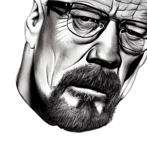 face, jacket, photorealistic, comic book art, cartoon, pencil sketch, walter, white transparent PNG cut-out