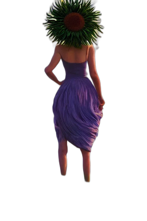 dress, crown, hat, flower, concept art, 3d render, photorealistic, fantasy art transparent PNG cut-out