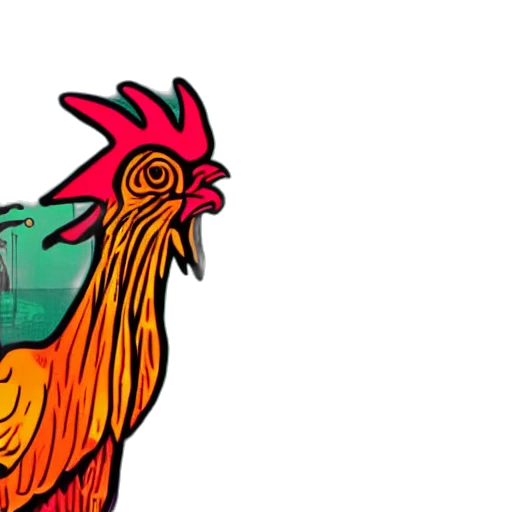 concept art, pixel art, comic book art, colorful, dramatic, synthwave, scene, chicken transparent PNG cut-out