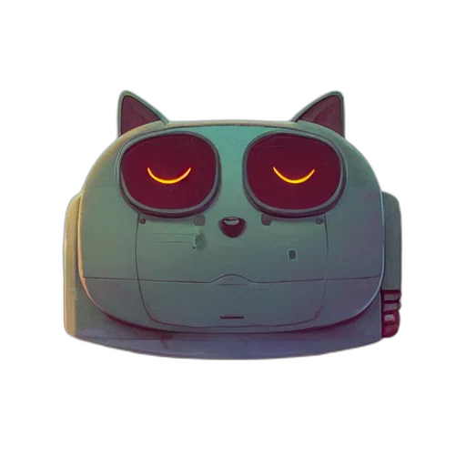 mask, robot, hat, creature, concept art, 3d render, cyberpunk, pixel art transparent PNG cut-out